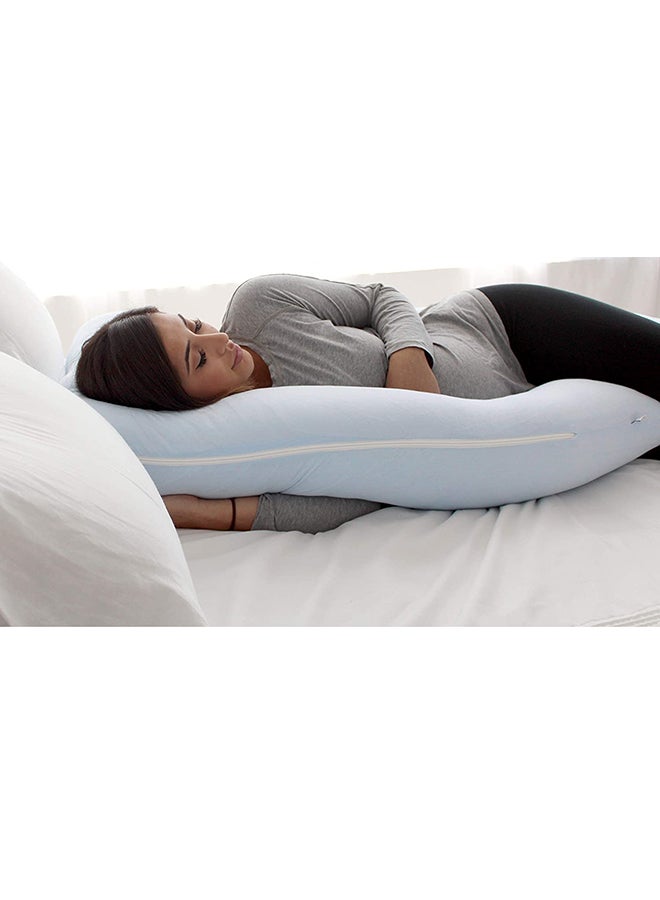 U-Shape Pregnancy Poly Pillow - Light Blue