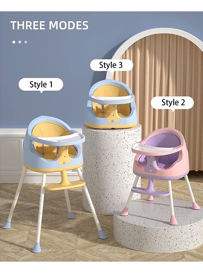 Baby High Chair Adjustable 3 in 1 Dinning Chair (Princess pink)