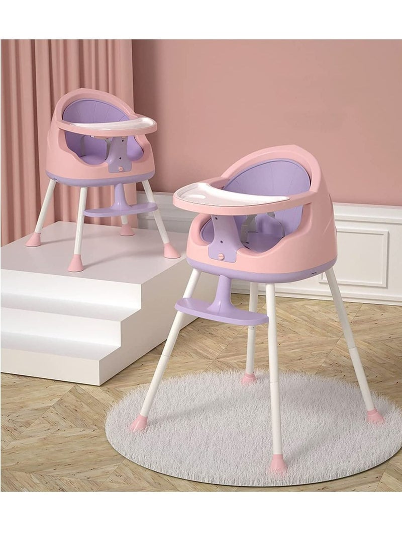 3 in1 HighChair for Babies and Toddlers Dinning Adjustable Height(Princess pink)