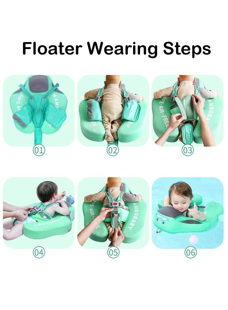 Baby Floater Swim Trainer Solid Infant Pool Float with Canopy Swim Ring, Non-Inflatable