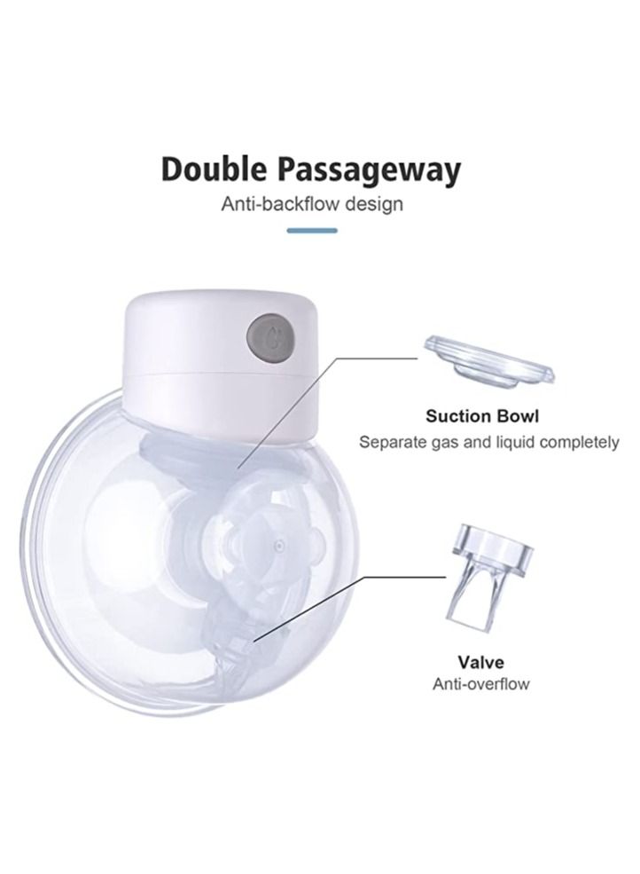 Wearable Electric Breast Pump Silent Invisible Hands Free Breast Pump 2 Modes 9 Levels Adjustable with LCD Display Screen Intelligent Timing for Home Travel