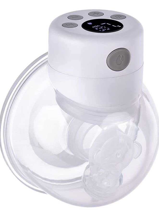 Wearable Electric Breast Pump Silent Invisible Hands Free Breast Pump 2 Modes 9 Levels Adjustable with LCD Display Screen Intelligent Timing for Home Travel