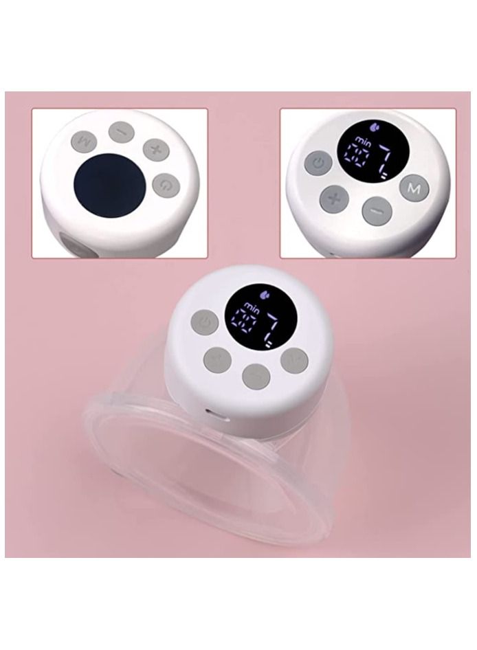 Wearable Electric Breast Pump Silent Invisible Hands Free Breast Pump 2 Modes 9 Levels Adjustable with LCD Display Screen Intelligent Timing for Home Travel