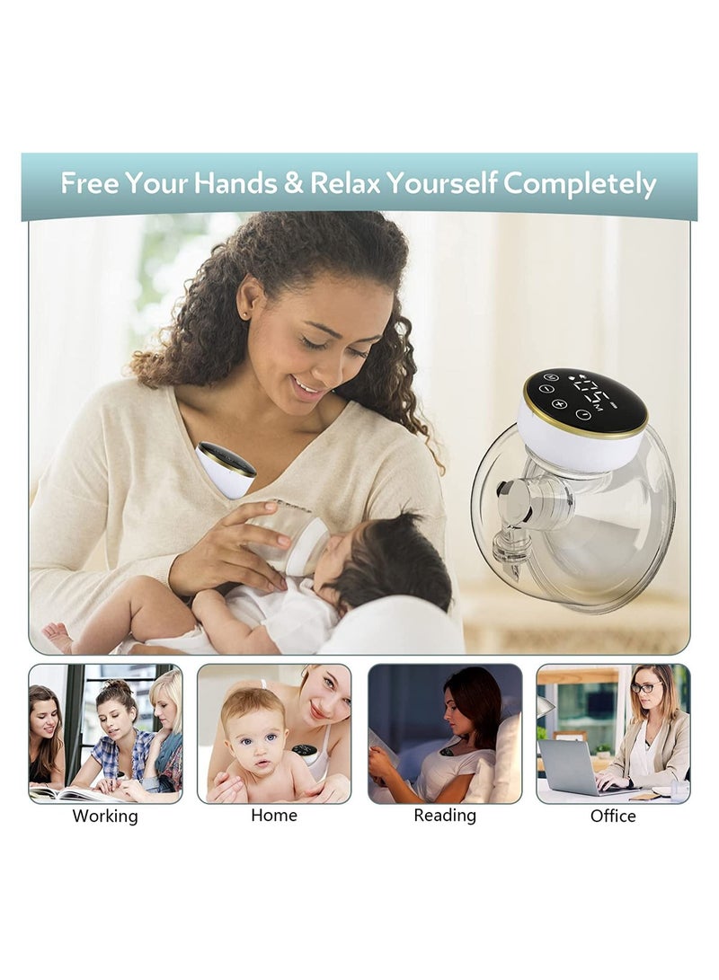 Wearable Electric Wireless Hands-Free Breast Pump With 3 Modes And  9 Levels Suction, Smart LCD Display, Massage And Pumping