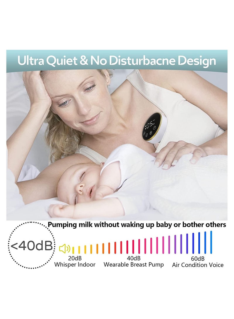 Wearable Electric Wireless Hands-Free Breast Pump With 3 Modes And  9 Levels Suction, Smart LCD Display, Massage And Pumping