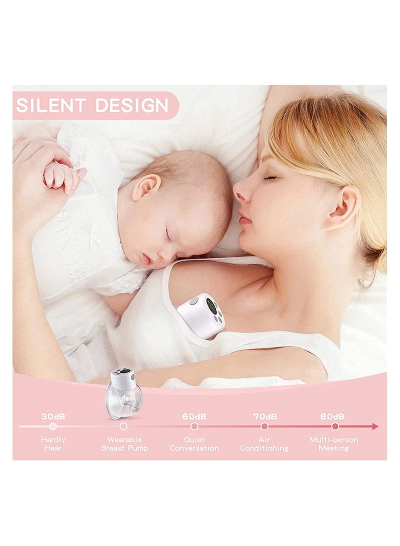 Electric Wearable Breast Pump, Portable Wireless Breastfeeding Pump Hand Free Breastpump, 2 Modes, 9 Adjustable Suction Level