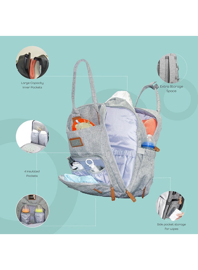 Karyme Diaper Bag Pack- Grey