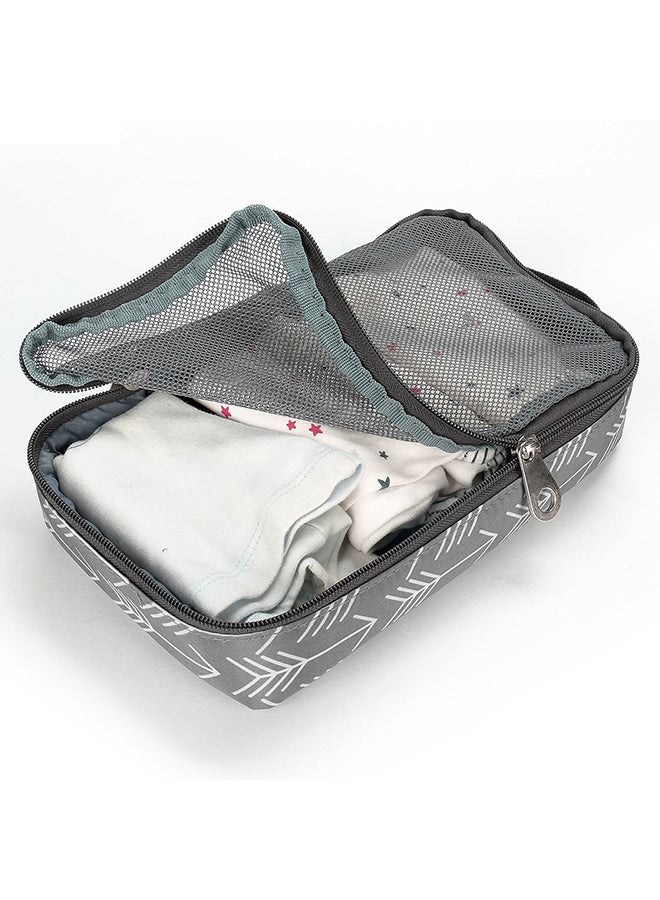 Diaper Bag Set Of 6 With Stroller Hooks And Nappy Changing Mat, Nappy Baby Bag, Travel Beach Shopping Baby Bag,  Multifunctional Mummy Bag, Cosmetic, Wet Dry Pouch, Melange Grey