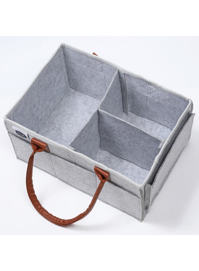 Foldable And Portable Diaper Caddy Organizer Caddy With Travel Pouch - Medium - Grey