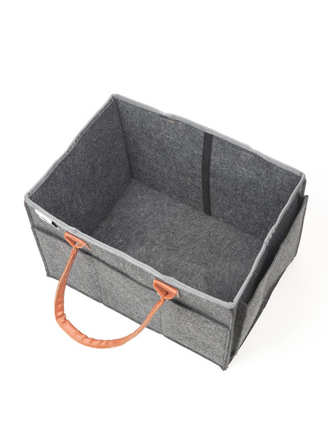 Foldable And Portable Diaper Caddy Organizer Caddy With Pouch - Large - Dark Grey