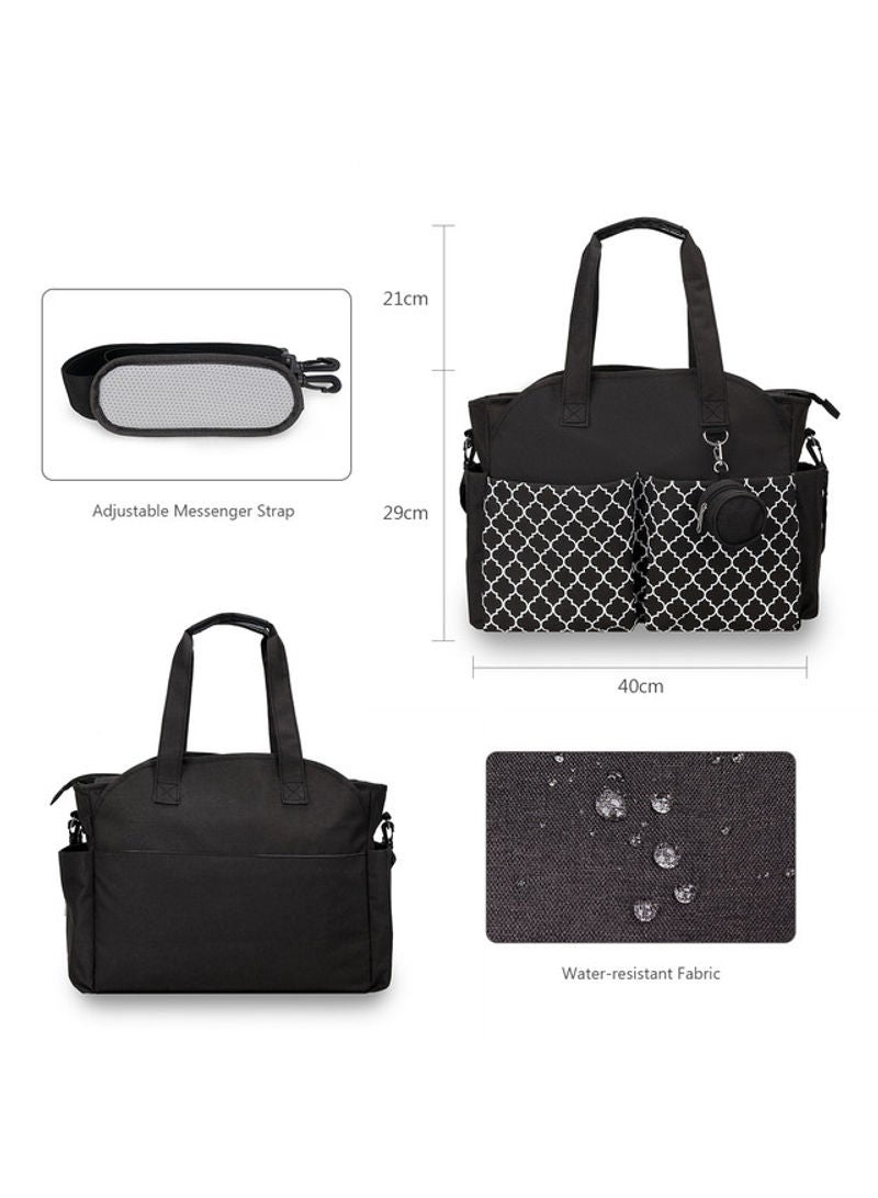 Multifunctional Signature Diaper Bag With Changing Mat - Black Black