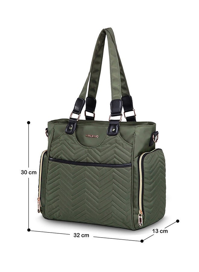 Matilda Diaper Bag With Adjustable Padded Shoulder Strap - Olive Green