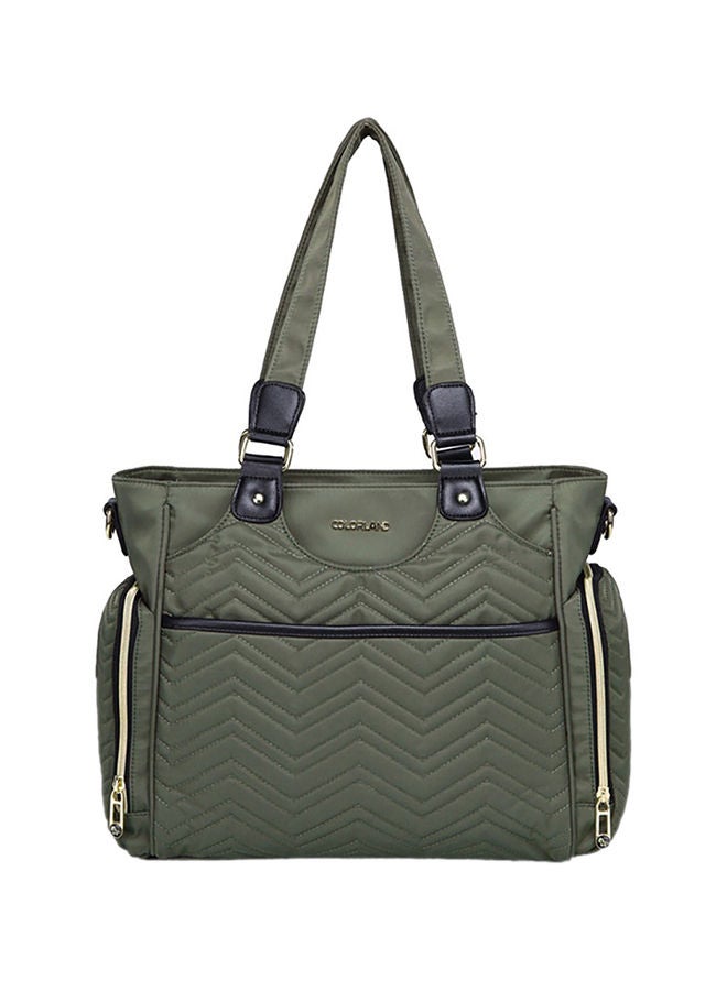 Matilda Diaper Bag With Adjustable Padded Shoulder Strap - Olive Green