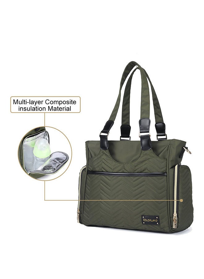 Matilda Diaper Bag With Adjustable Padded Shoulder Strap - Olive Green