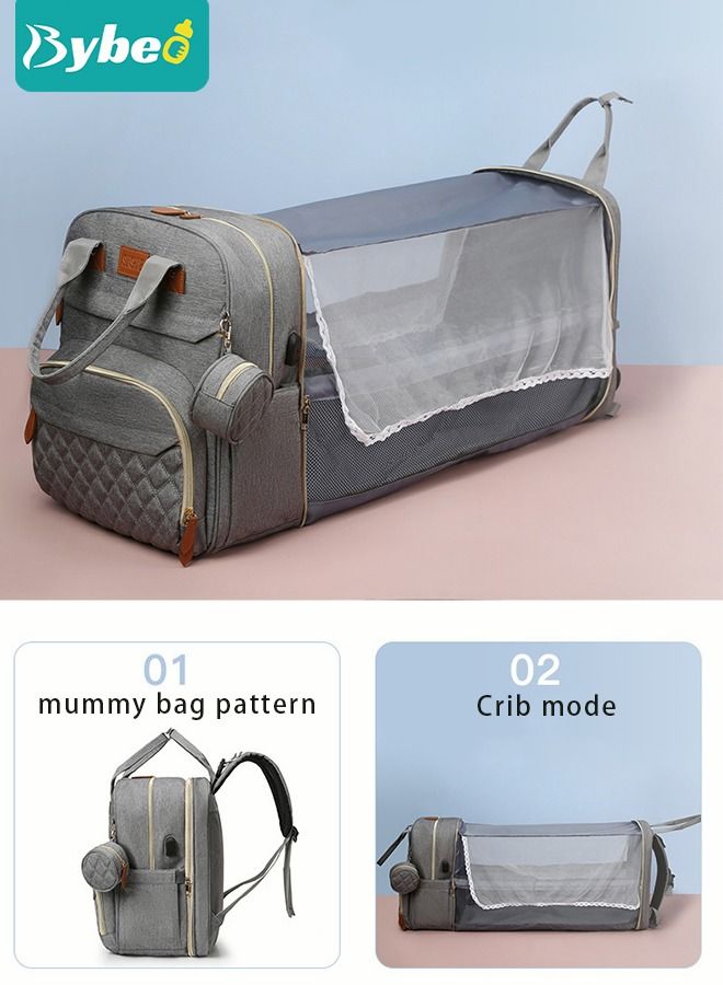 Baby Diaper Bag Backpack, Multifunction Diapers Changing Station for Boys Girls Outdoor and Travel, Infant Shower Gifts, Large Capacity, 900d Oxford, USB Port