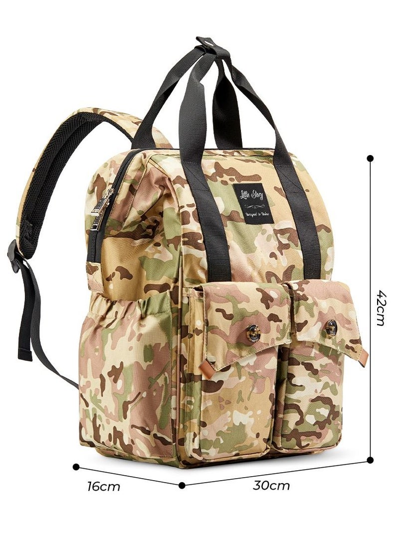 Elite Diaper Bag With Stroller Hooks And Changing Mat - Camouflage