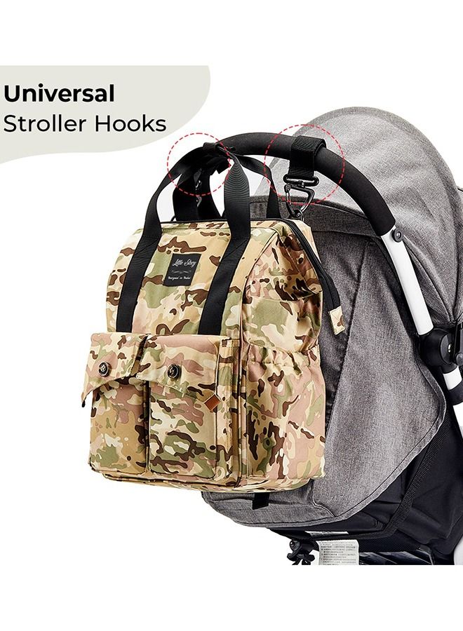 Elite Diaper Bag With Stroller Hooks And Changing Mat - Camouflage