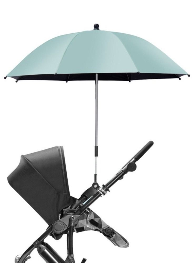 Universal Stroller Umbrella With Holder Clip Clamp, 360 Degree Rotatable - Green