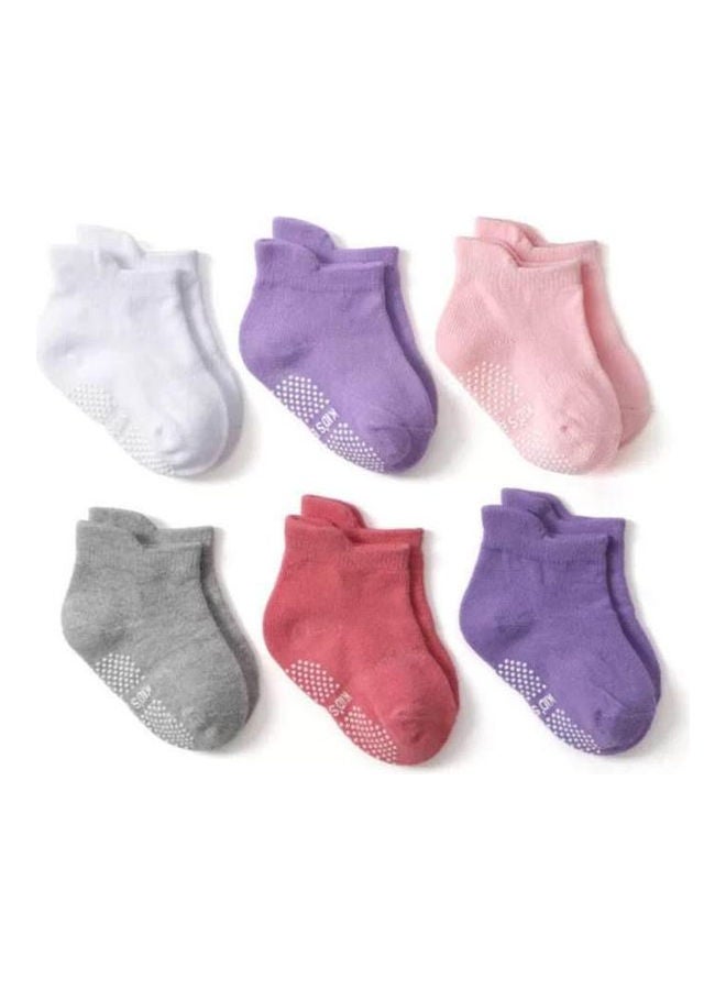 100% Cotton Antislip Socks Colored Multicolour