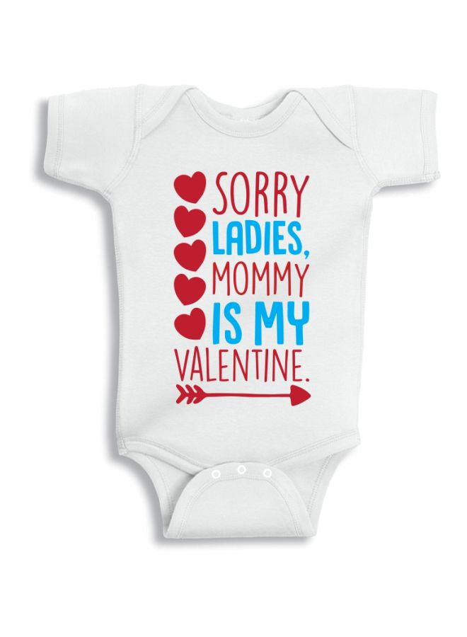 Mommy Quote Printed Onesie White/Red/Blue