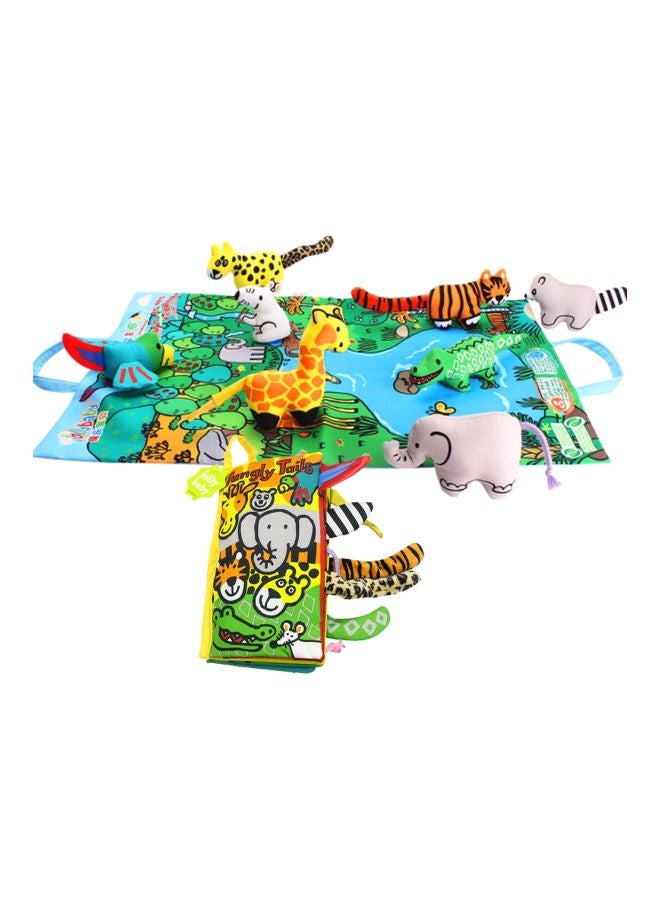10-Piece Animals Tale Cloth Book, Rattle Toys, Play Mat Set