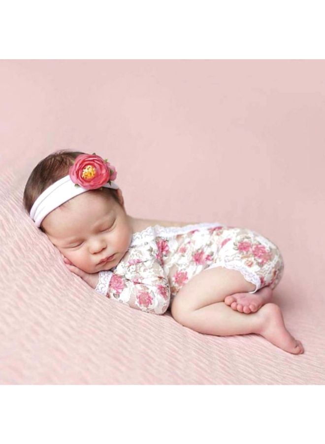 Flower Printed Lace Romper