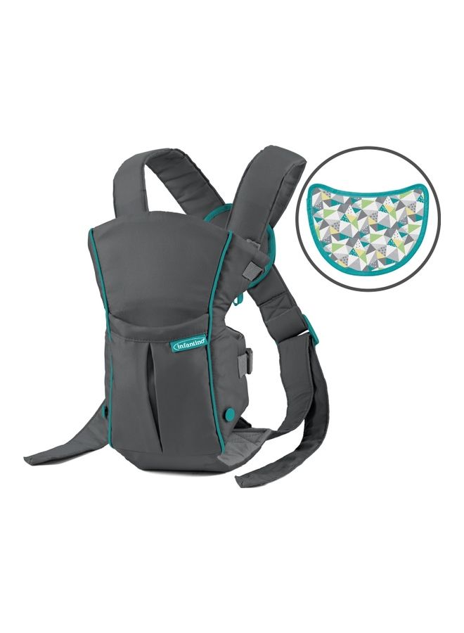 Swift Classic Carrier with Pocket - 2 Ways to Carry Grey Carrier with Wonder Bib And Essentials Storage Front Pocket, Adjustable Back Strap, Inward And Outward Facing, Easy to Clean Material