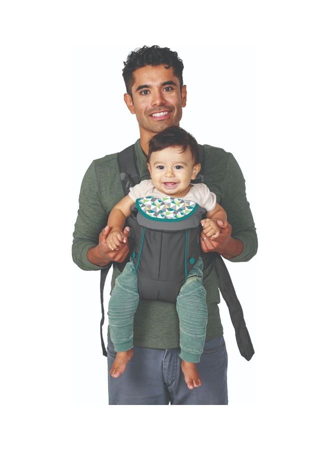 Swift Classic Carrier with Pocket - 2 Ways to Carry Grey Carrier with Wonder Bib And Essentials Storage Front Pocket, Adjustable Back Strap, Inward And Outward Facing, Easy to Clean Material