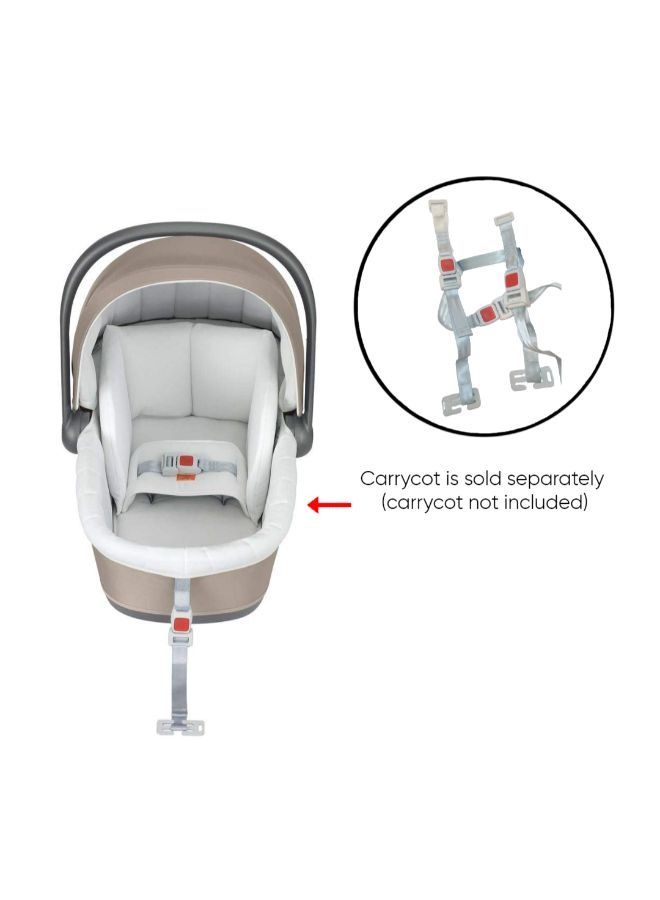 Kit Auto Baby Safety (Only Safety Belt) Adjustable Belt, Strap Buckle, Universalt, 3-Point Harness, Baby/Infant/Toodler From 0 To 10 Kg - White