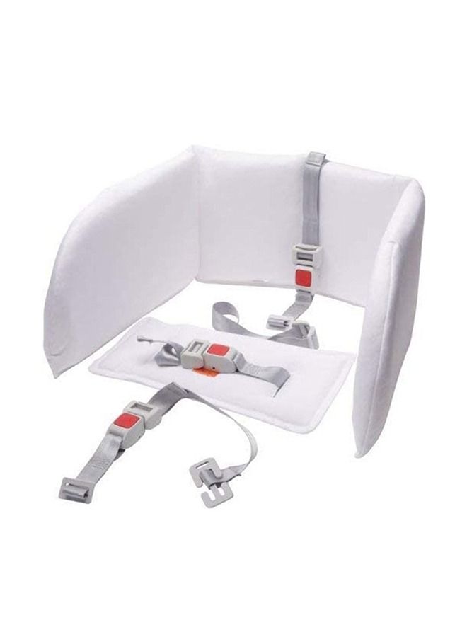 Kit Auto Baby Safety (Only Safety Belt) Adjustable Belt, Strap Buckle, Universalt, 3-Point Harness, Baby/Infant/Toodler From 0 To 10 Kg - White