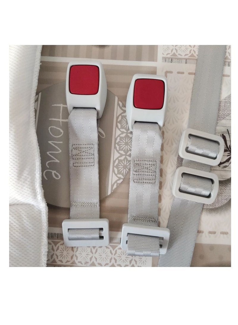 Kit Auto Baby Safety (Only Safety Belt) Adjustable Belt, Strap Buckle, Universalt, 3-Point Harness, Baby/Infant/Toodler From 0 To 10 Kg - White