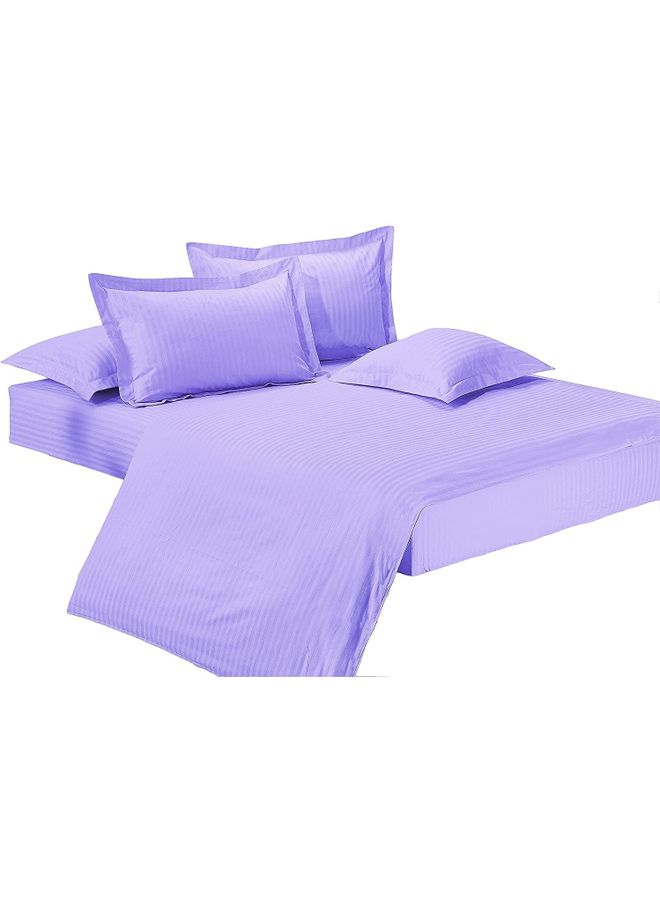 6-Piece Double Size Duvet Cover Set Cotton Blend Purple