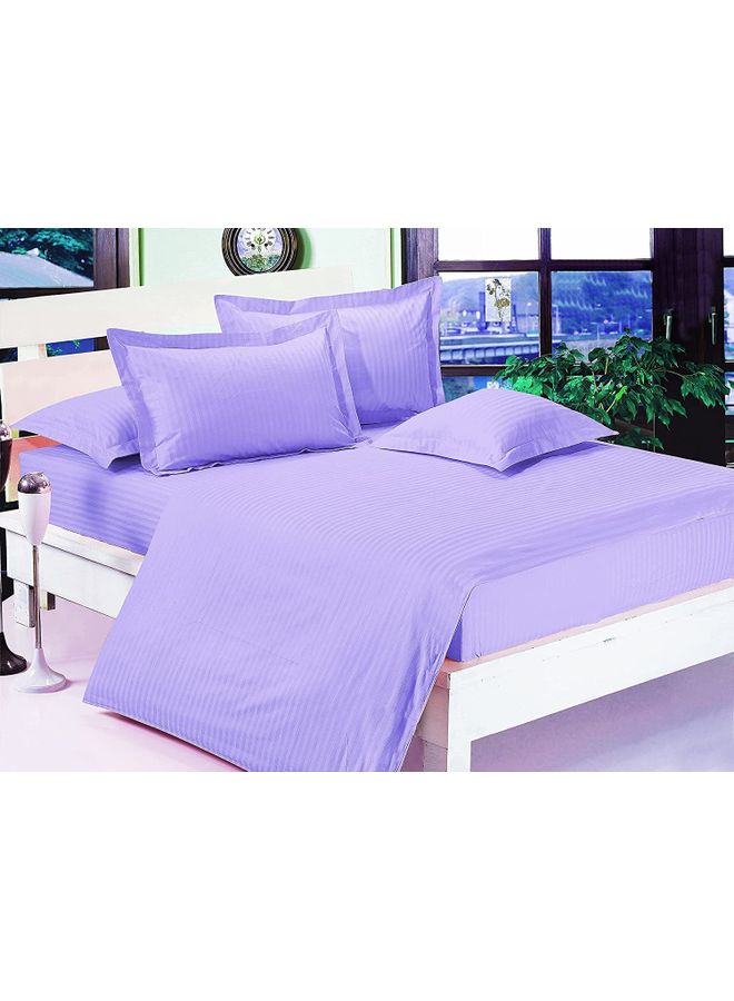 6-Piece Double Size Duvet Cover Set Cotton Blend Purple