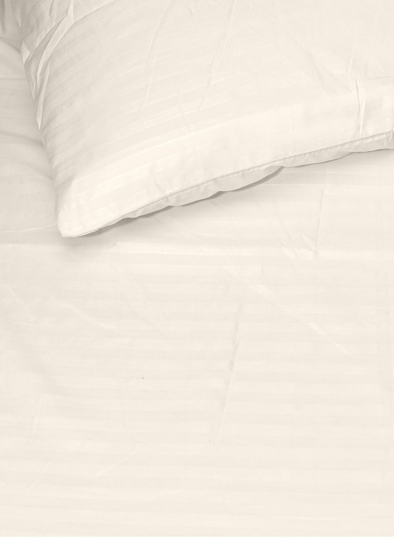 Off White Complete Duvet Cover Set For King Size Bed With Fitted Sheet