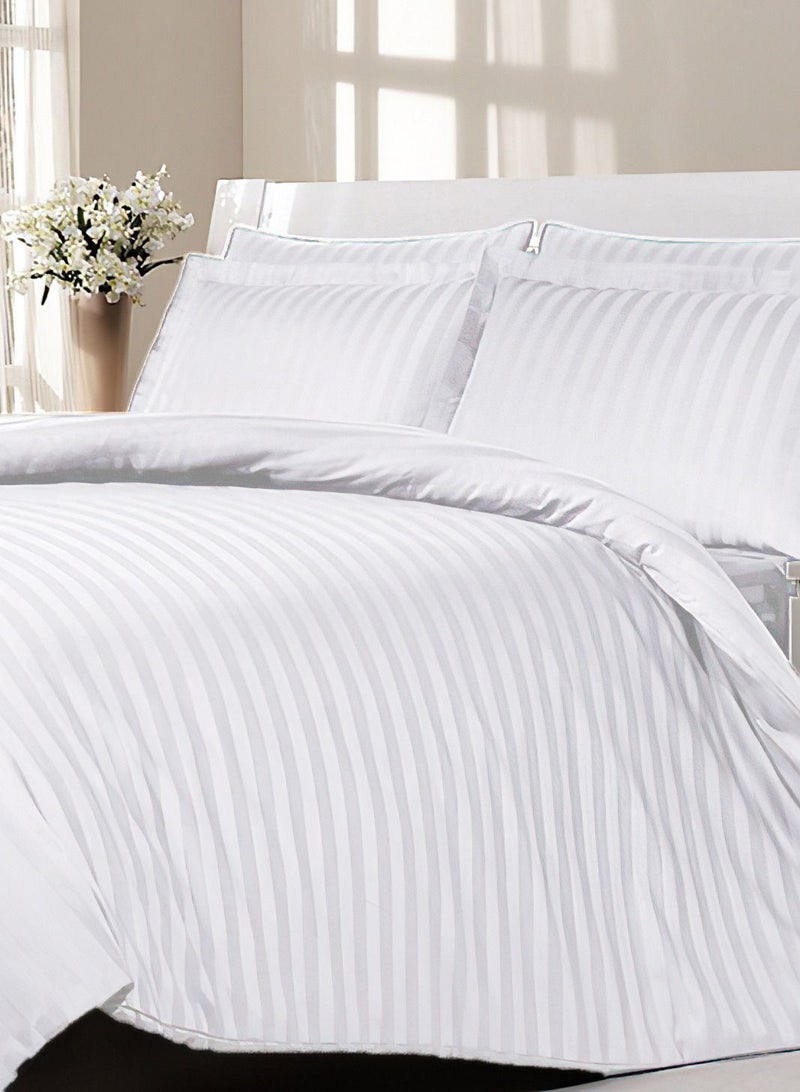 Complete Duvet Cover Set For King Size Bed With Fitted Sheet White