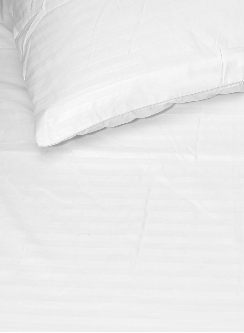 White Complete Duvet Cover Set For Single Bed With Fitted Sheet