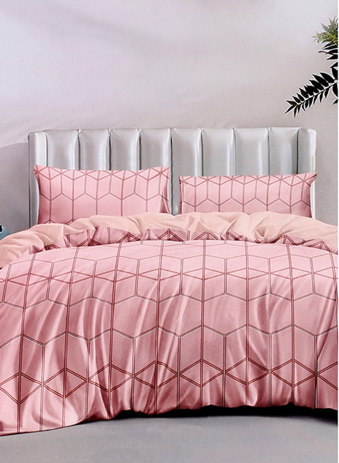 Pink and Red Lines Desing Duvet Cover Set for Queen/Double/Full beds