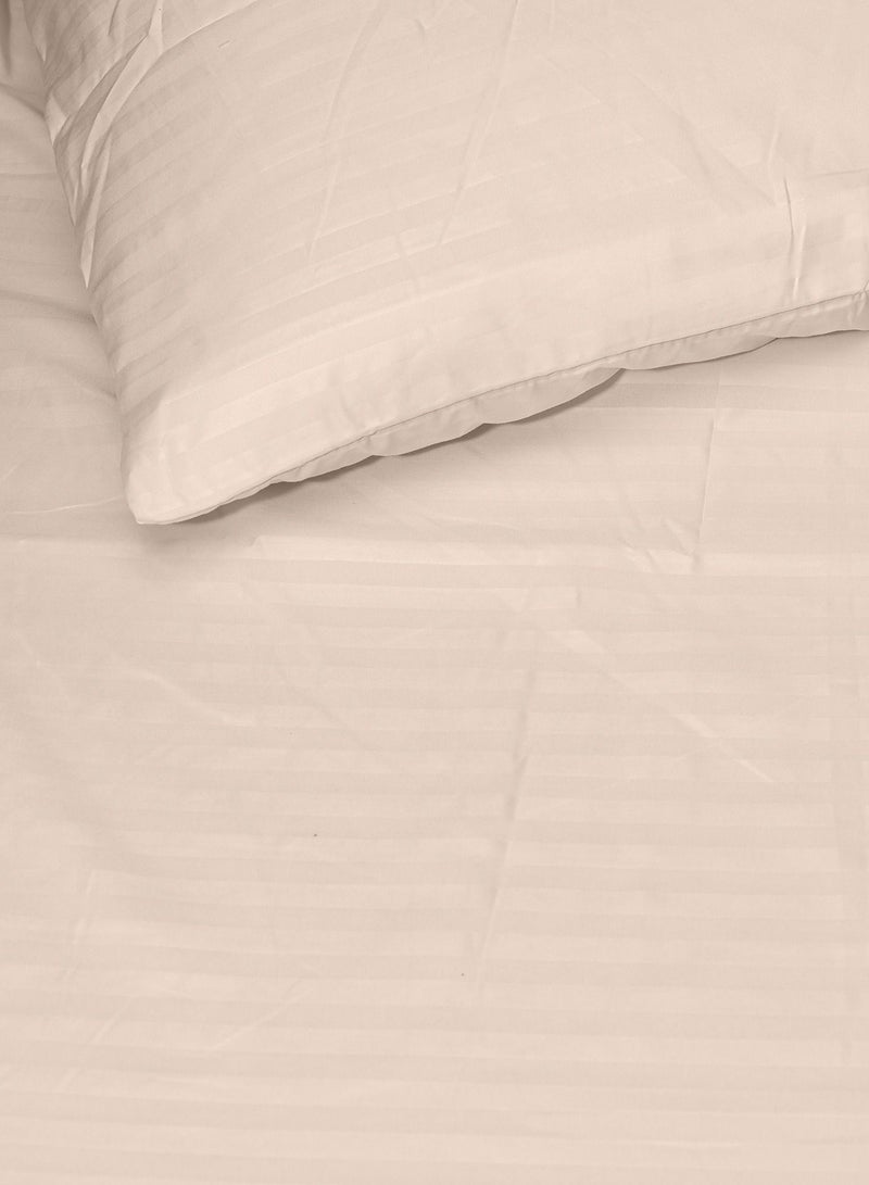 Beige Complete Duvet Cover Set For King Size Bed With Fitted Sheet