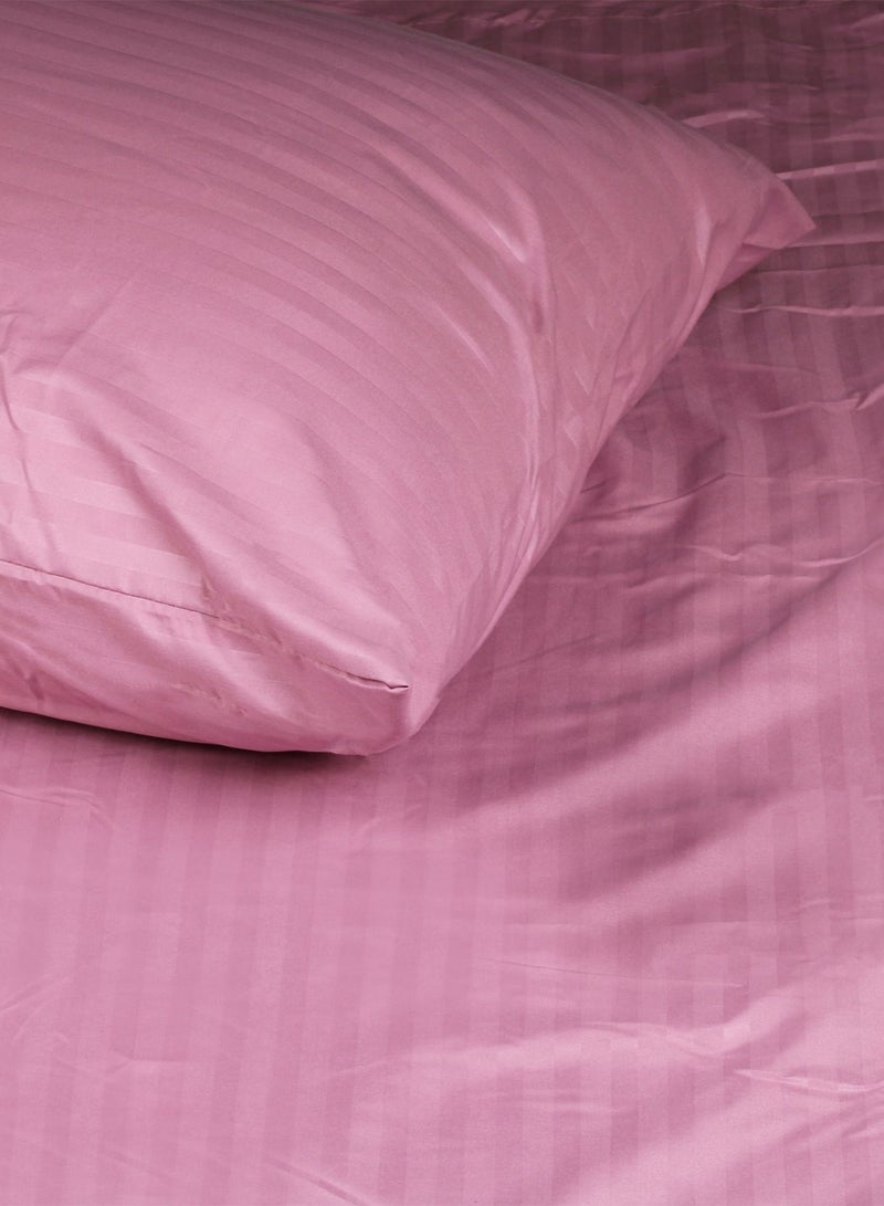 3-Piece Duvet Cover Set For Single Bed With Fitted Sheet Pink