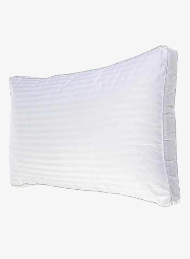 Luxurious Stripes Ball Fibre Pillow Cotton Blend White 90 x 50centimeter