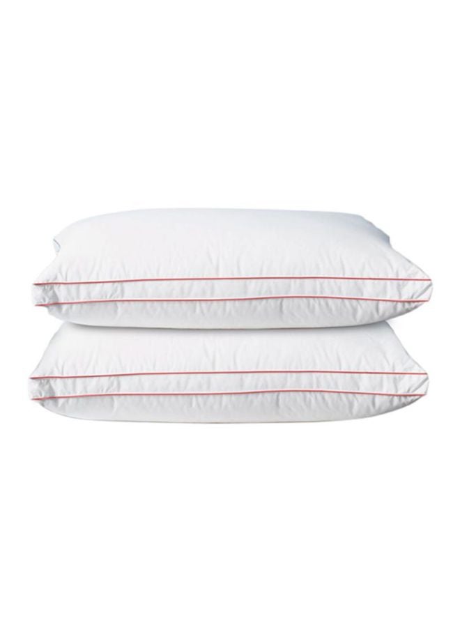 Set of 2 Rebounding Pillow Cotton White 50X70centimeter