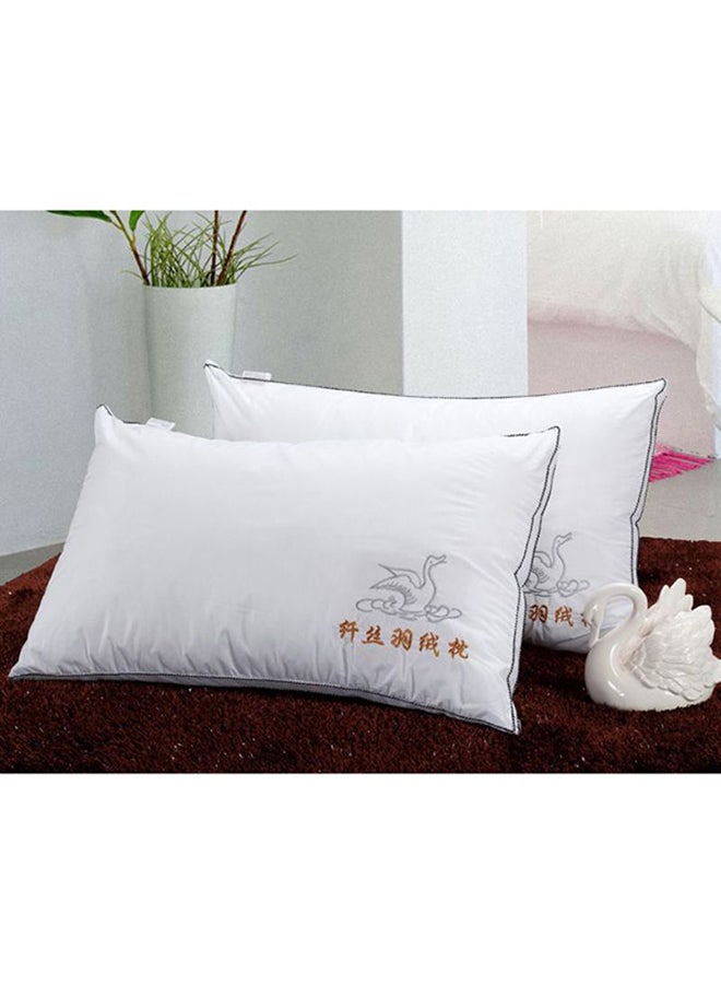 2-Piece Hotel Pillow Cotton White 48x74centimeter