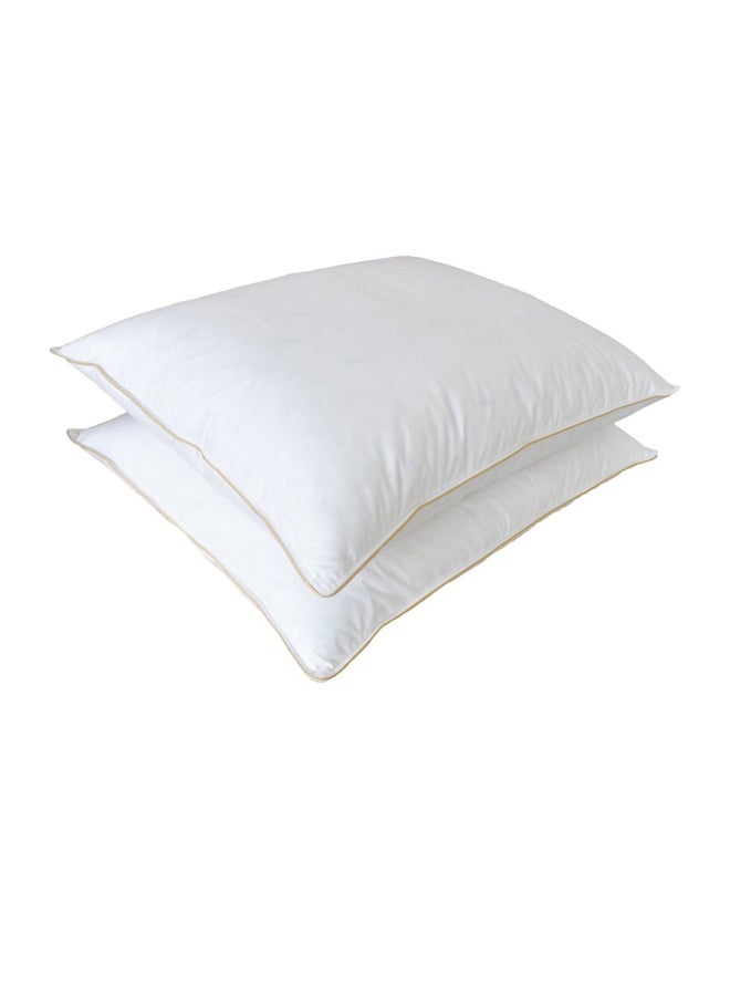 2-Piece Plain Bed Pillow Set polyester White 68 x 43cm
