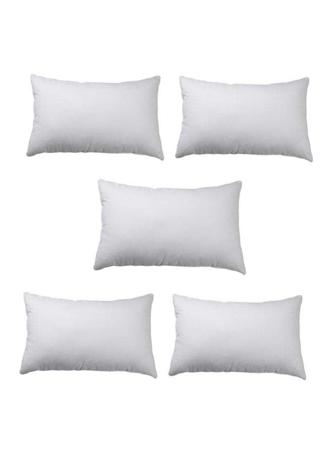 5-Piece Bed Pillow Set Polyester White 68x43cm