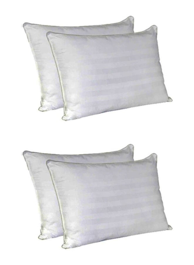 4-Piece Bed Pillow Set Polyester White 68x43cm