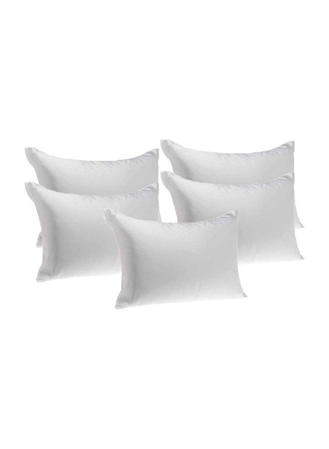 5-Piece Bed Pillow Set polyester White 68x43cm