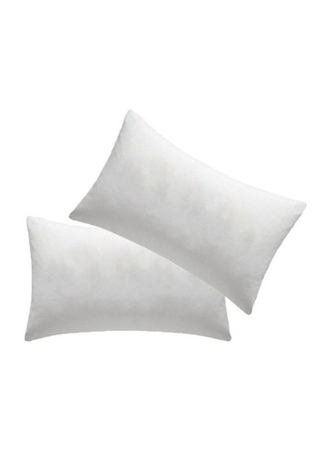 2-Piece Plain Bed Pillow Set Polyester White 68 x 43cm