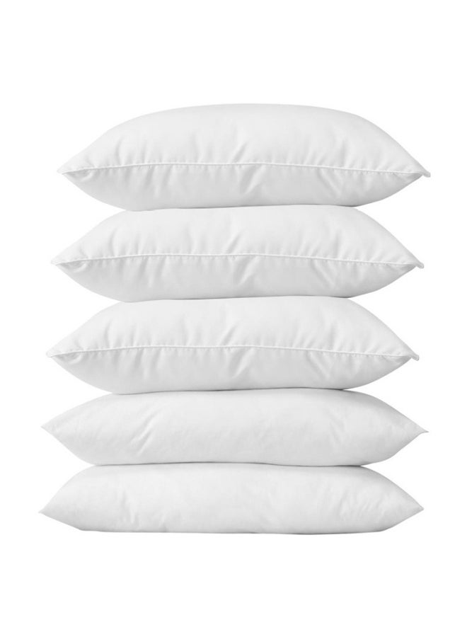 5-Piece Plain Bed Pillows Polyester White 68x43centimeter