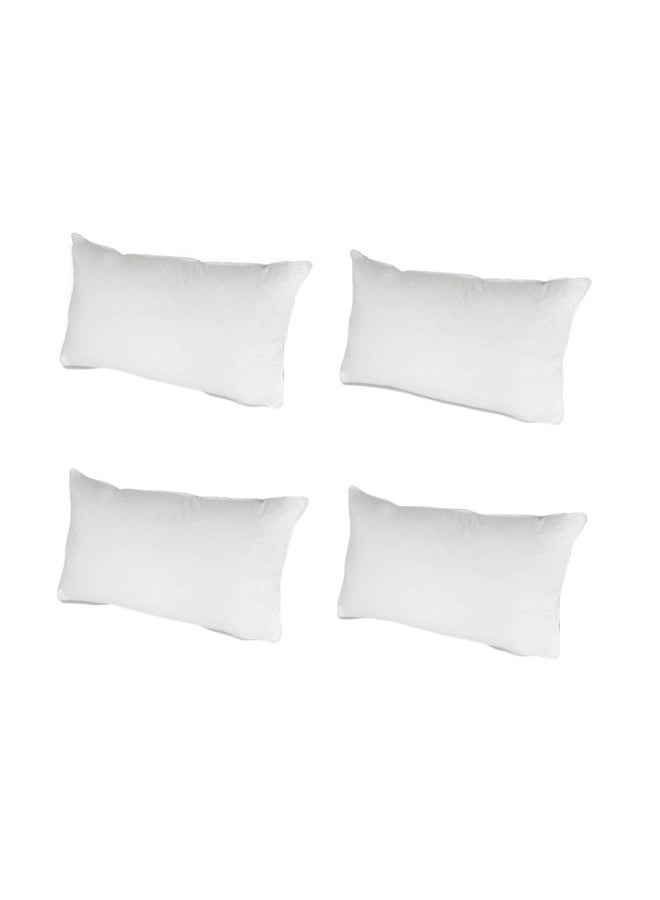 4-Piece Plain Bed Pillows polyester White 68x43x4cm