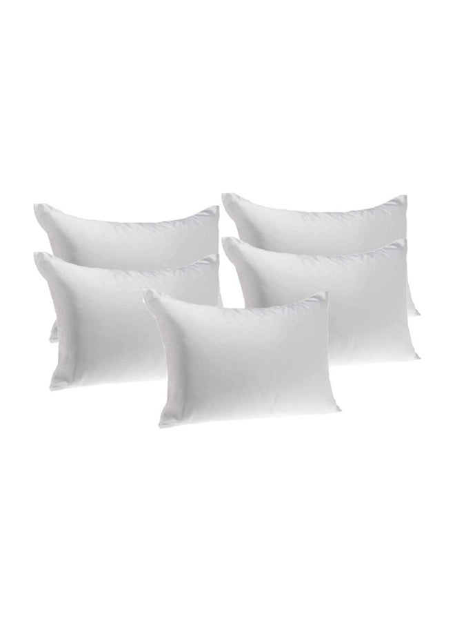 5-Piece Plain Bed Pillows polyester White 68x43x2cm